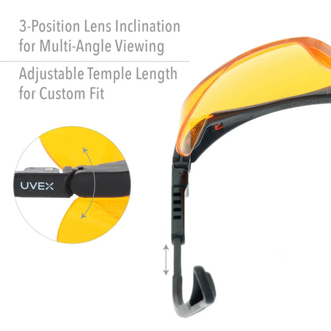 Side view of Blue Light Blocking Computer Glasses With SCT Orange Lens For Eye Strain Relief And All Day Comfort Reducing Screen Fatigue.