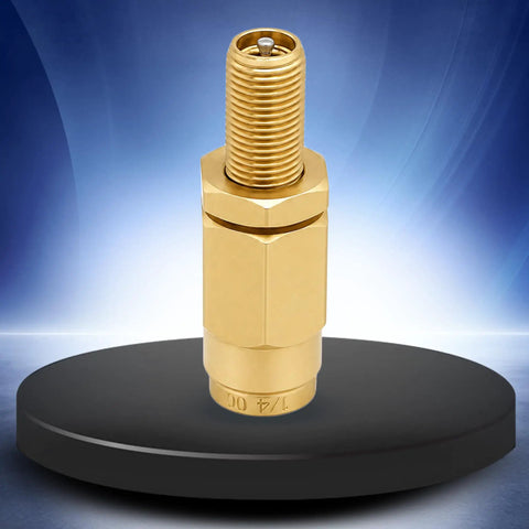 Twin Pack Schrader Valve for One Quarter Inch Air Line Tubing with Push To Connect PTC 200 PSI DOT Approved Air Inflation Valve brass