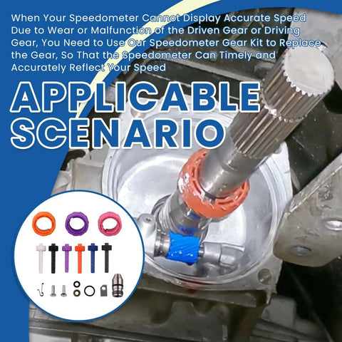 GM Speedometer Gear Kit For Powerglide TH350 Transmission with gears and components displayed in a realistic application scenario