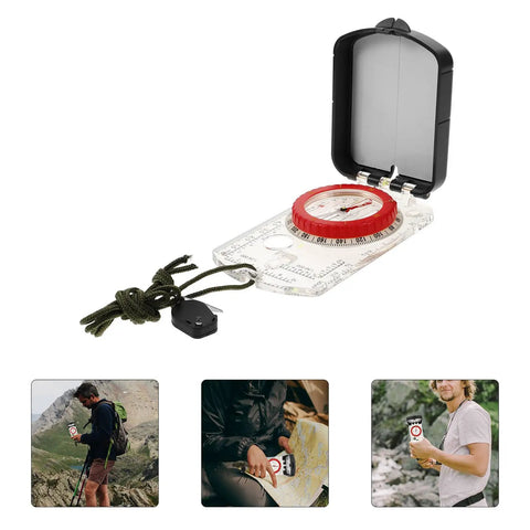 Multi Function Hiking Compass with luminous scale, mirror, and ruler for camping and survival portable outdoor orienteering tool