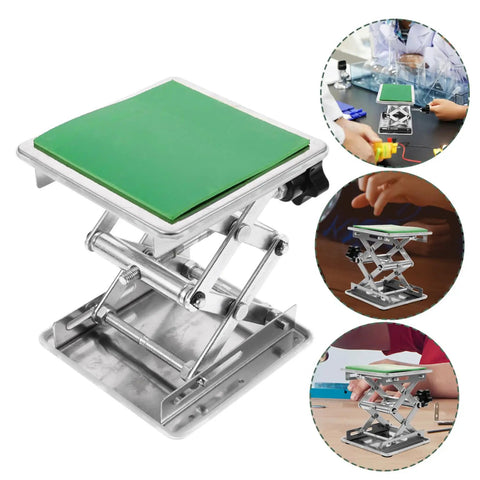 Heavy Duty Laboratory Lifting Platform Stand With Rock Solid Bearing Capacity And Zero Hassle Manual Control Built Tough Stainless Steel Base, showing adjustable lift mechanism.
