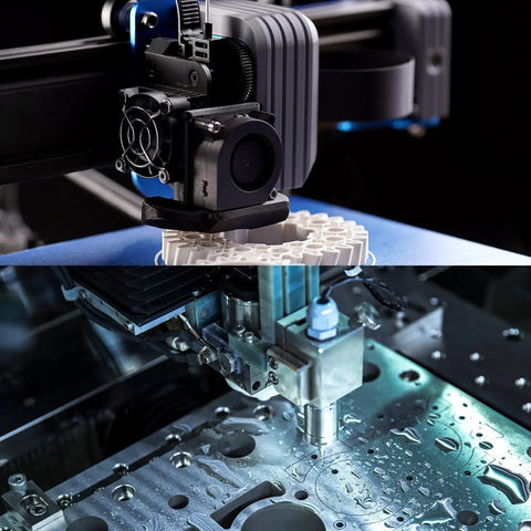 8mm x 750mm Linear Motion Rail Guide Kit with CNC and 3D printer operations, SCS8UU bearings and SK8 rail supports visible.
