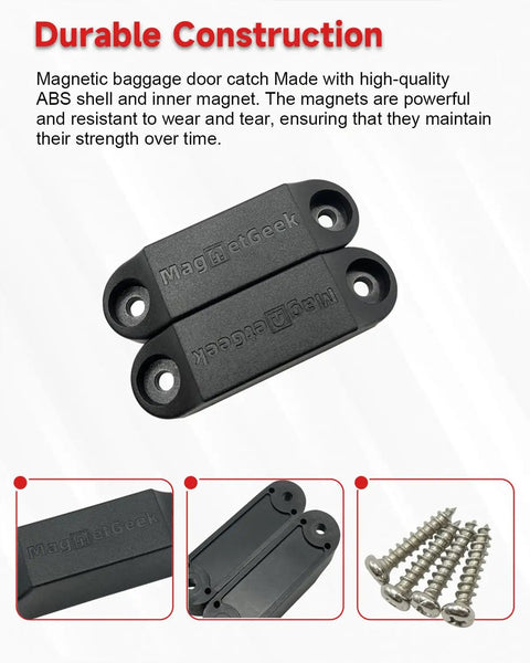 Magnetic RV Door Catch and Holder Kit Keeps Doors Open for Campers, Motorhomes, Travel Trailers and Boat Hatches, Heavy Duty
