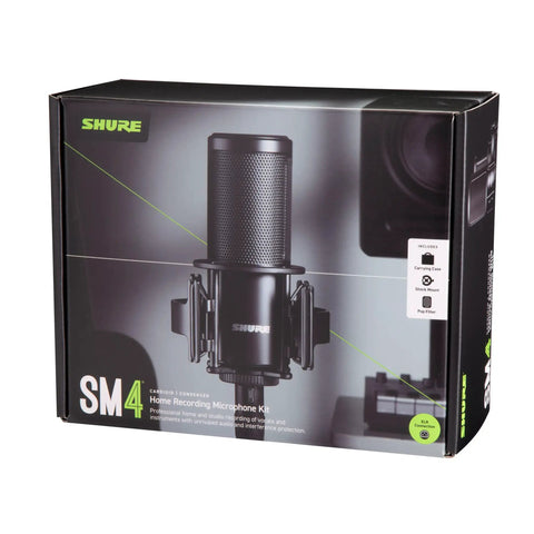 Studio Quality Condenser Microphone Kit For Home Recording With XLR, All Metal Construction, Detachable Magnetic Pop Filter And Shock Mount box