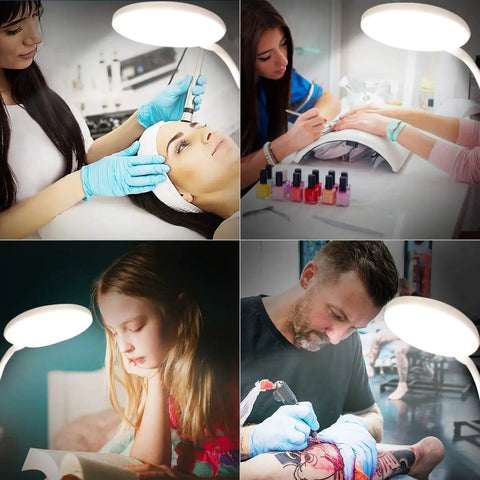 Clip On Bedside Reading Lamp With USB Rechargeable Battery, 18 LED Eye Friendly Light used in different settings.