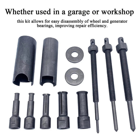 Heavy Duty Bearing Puller Set For Auto And Moto Repairs No Sweat Compact Internal Extractor Grabs Tight So You Skip Disassembly Save Time With Deep Reach Design That Yanks Inner Rings Smooth For Your Next Vehicle Project, 12-piece steel kit