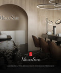 Modern nail salon interior with MelodySusie branding, featuring clip-on rechargeable nail drill for beginners on the go 30K RPM E File with LCD.