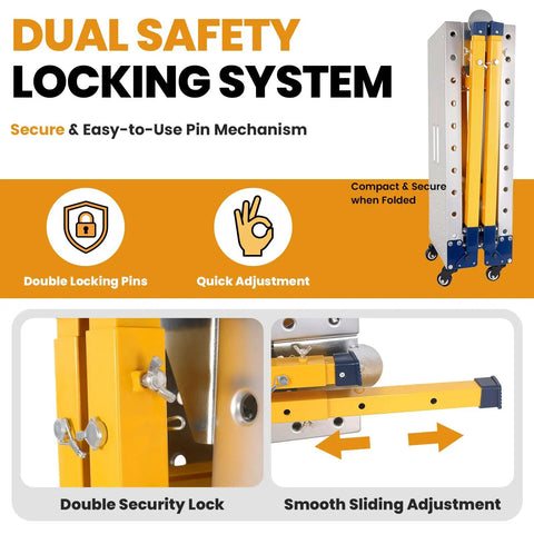 Heavy Duty Folding Welding Table And Adjustable Workbench, Built Tough 1800 Lbs workhorse with dual safety locking system for secure use.