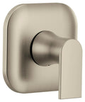 Genta LX 1-Handle M-CORE Transfer Valve Trim Kit For Shower Control In Brushed Nickel Valve Required Compatible With Two Or Three Showering Devices No Hassle Install Durable Brushed Finish shown angled view