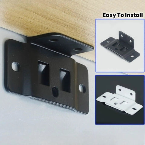 Straight Up Heavy Duty Metal L Bracket 8 Pack Built Tough As Nails For Wood Shelves And Furniture showing a black corner brace for stable mounting.