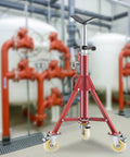 Heavy Duty Pipe Stand With Casters Adjustable Height From 28 To 52 Inches V Head Holds One Eighth To Twelve Inch Pipe Steel Folding Portable Stand For Job Sites Shops Garages 882 Lb Capacity