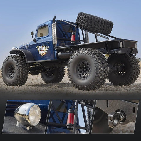 Atlas S One Tenth RC Crawler Four By Four Beast Off Road Rock Truck showcasing rugged design and detailed close-ups.