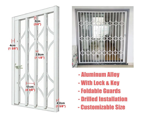 Heavy Duty Aluminum Window Security Bar With Foldable Push Pull Setup For Top Notch Indoor Outdoor Theft Prevention And Emergency Egress Built Like A Tank To Keep Your Place Dead Secure While Still Letting Sweet Fresh Air Flow Inside 24 By 40 Inches, showcased with dimensions.