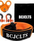 Offroad Recovery Kit With 10 Ton Heavy Duty Winch Snatch Block, Tree Saver Strap 3In X 8Ft, 3/4In D Ring Shackles, Tow Strap Kit