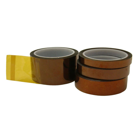 Pro Grade Polyimide Film Tape One Mil Quarter Inch Wide By Thirty Six Yards Amber Transparent With Silicone Adhesive
