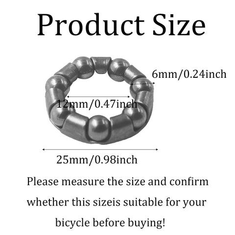 Four Piece Bicycle Ball Bearing Retainer Kit With One Quarter Inch Bore And Seven Ball Bearings, size details illustration