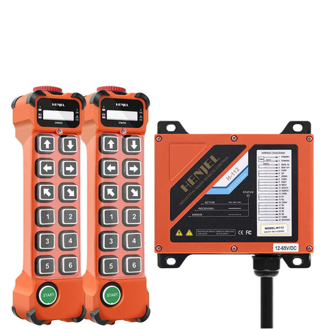 12 Channel Wireless Remote Control For Industrial Crane Hoist Overhead Gantry Bridge Heavy Duty 12V 24V 36V With E Stop