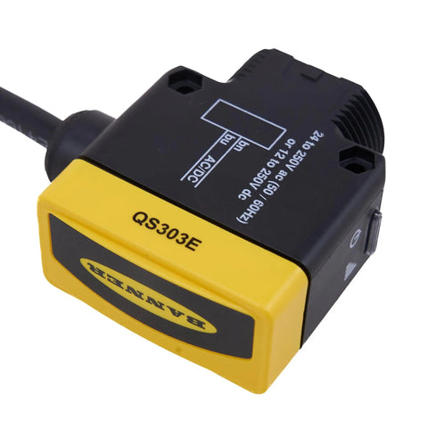 Infrared Sensor Kit QS303E Compatible With 24 To 250 Volt Systems Featuring 30 Emitter Bundle For Infrared Detection And Opposed Sensing Mode For Snappy Object Detection And Easy Install, black and yellow housing