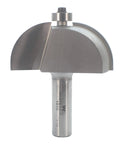 Cove Router Bit With One Inch Radius And Two And A Half Inch Diameter For Decorative Edge Profiling Carbide Tipped Half Inch Shank One Inch Cutting Length And B3 Bearing Pro Grade For Woodworking Cabinets And Furniture Projects