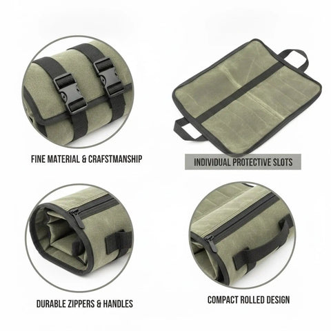 Knife Roll Case With Individual Slots For Safe Edge Protection lightweight compact design