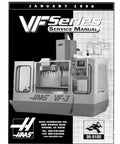 VF Series Milling Machine Service Manual cover showing CNC machine and contact info, January 1998 edition.