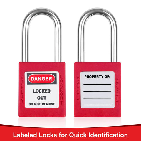 Hella Tough Red Lockout Locks Set Brings You A Legit Ten Piece Pack With Two Keys Per Padlock. Safety padlocks with clear labels.