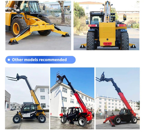Heavy Duty Telehandler Telescopic Forklift Packing A Rock Solid Five Ton Lift Capacity Along With An Extended High Reach Boom for jobsite use.