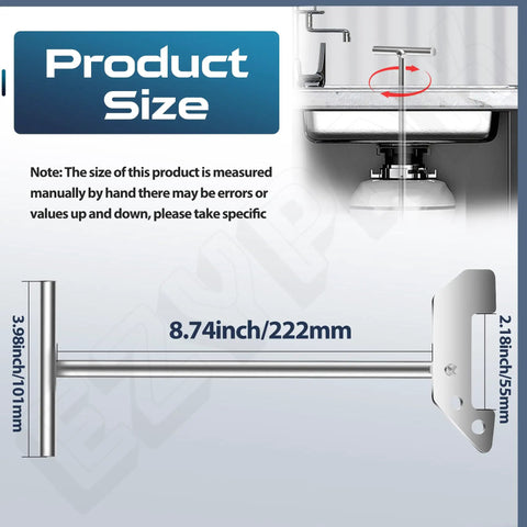 Diagram showing dimensions of Garbage Disposal Unjamming Wrench Tool Universal Compatibility With Moen InSinkErator And Waste King Disposals Above The Sink Clearing Clogs Quick And Easy No Fuss Repair.