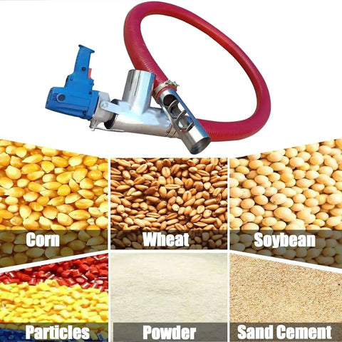 Portable Low Noise Hose Conveyor With Screw Auger For Grain Cement Fertilizer Gravel And Sand 5M Length High Output 100