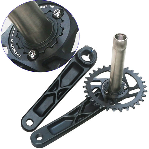 175Mm MTB Crankset With 30T Narrow Wide 104 BCD Chainring 50Mm Chainline 68 Or 73Mm Bottom Bracket, lightweight 7075 aluminum crank arm set