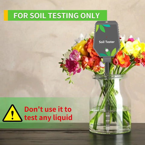 8 In 1 Soil Tester Meter For Plants That Checks Moisture pH EC Fertility Light Salt Temperature And Air Humidity in vase