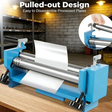 Kickass Manual Sheet Metal Bending Machine With 320mm Slip Roll Bender for Round Shaping and Hella Smooth Metal Plate Rolling.