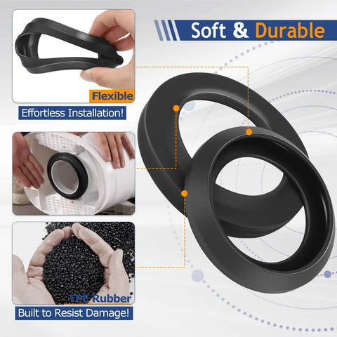 Waste Ball Seal Kit For Thetford Aqua Magic Style II Style Plus Style Lite And Residence RV Toilets shown with rubber material