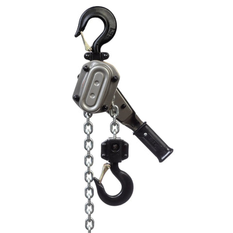 Compact 1.5 Ton Ratchet Chain Block Lever Hoist Featuring 20 Foot Lift with double pawl brake and stainless load chain.