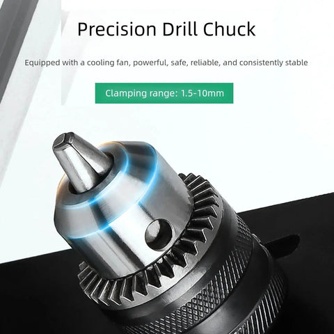 Precision drill chuck for New 1200W Mini Lathe Machine For Wood Turning And Bead Making. Clamping range: 1.5-10mm.