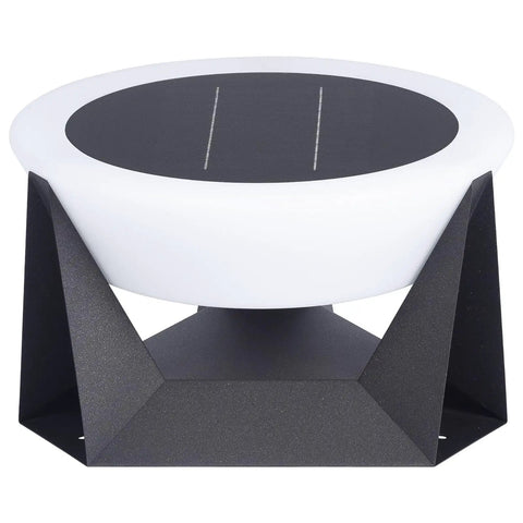 Weather Resistant Solar Post Lights For Yard And Patio Smooth Automated Dusk To Dawn Glow column lamp with black base and white top.