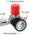 Air Compressor Pressure Regulator With Dial Gauge 0 To 175 PSI For Air Tools And Home Garage Use Four Way Valve Easy Install