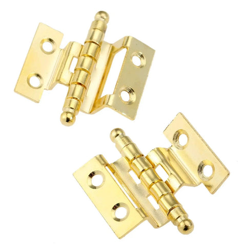 Gold Decorative Hinges For Cabinets And Jewelry Boxes Set Of 2 Crown Style 8 Hole 40mm Vintage Wood Box Hardware For Cabinets