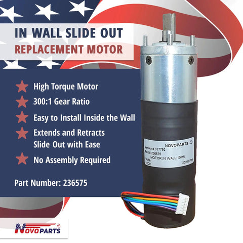 RV In Wall Slide Out Motor Replacement High Torque 300 To 1 Gear Ratio 10mm Shaft Direct Fit Easy Install For In Wall Slideouts