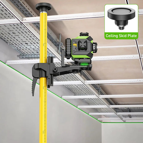 12 Foot Telescoping Pole For Laser Level Mounts On The Job Site With Adjustable Height For Rotary And Line Lasers
