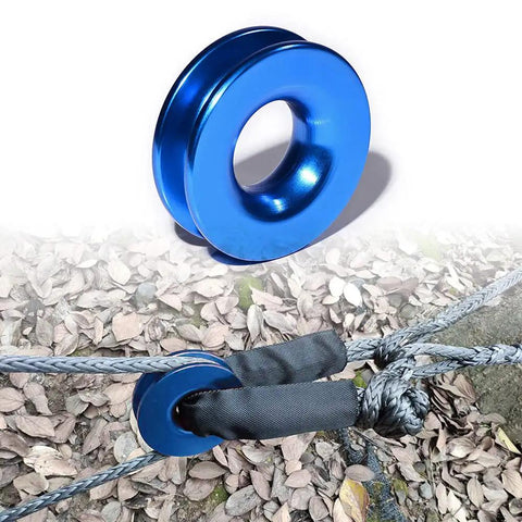 4 Pack Synthetic Soft Shackle Ropes 1/2 Inch With Protective Sleeve And Aluminum Recovery Rings Blue Heavy Duty Off Road Recovery Gear