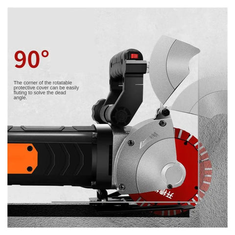 Beefy 4800W Electric Wall Chaser And Concrete Groove Cutter Machine with rotatable protective cover for precise cuts.
