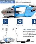 Electric Strapping Machine With 3000mAh Battery Automatic Banding Tool showing quick charge options