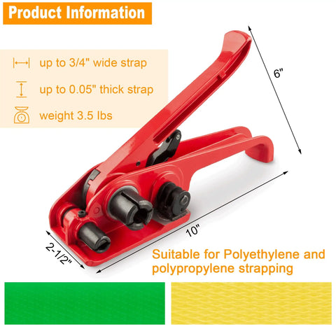 Beefy Heavy Duty Poly Strapping Tensioner And Cutter Handheld Banding Tool dimensions and strap compatibility