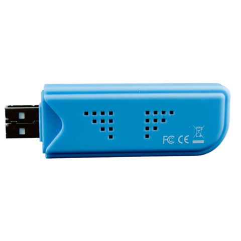 Budget USB RTL SDR And ADS B Receiver Kit With R820T2 Tuner MCX Input ESD Safe, blue USB unit side view