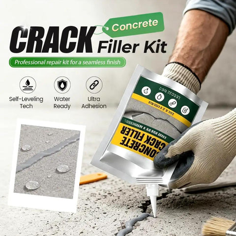 Heavy Duty Self Leveling Concrete Crack Filler And Waterproof Sealant For Indoor Outdoor Driveways Patios Garage Floors Top Shelf Masonry Bond in pouch with applicator.