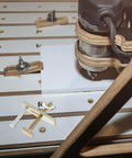 Two Sets Mini Hold Down Clamp Kit For CNC Routers And Engraving Machines on a machine with aluminum alloy press plates.