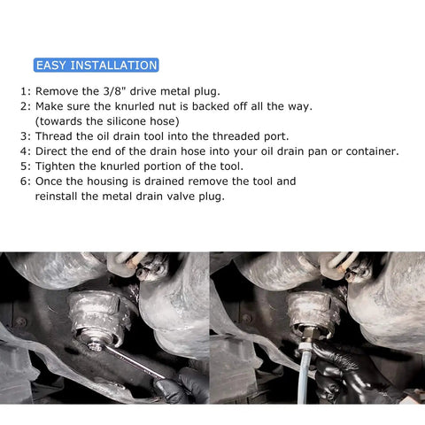 Oil Filter Drain Hose Tool For Toyota Lexus Scion 2.0L To 5.7L Cartridge Style Engines installation instructions image