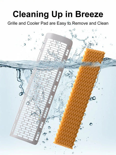 Windowless Portable Evaporative Cooler Tower Fan For Bedroom grille and cooler pad cleaning process