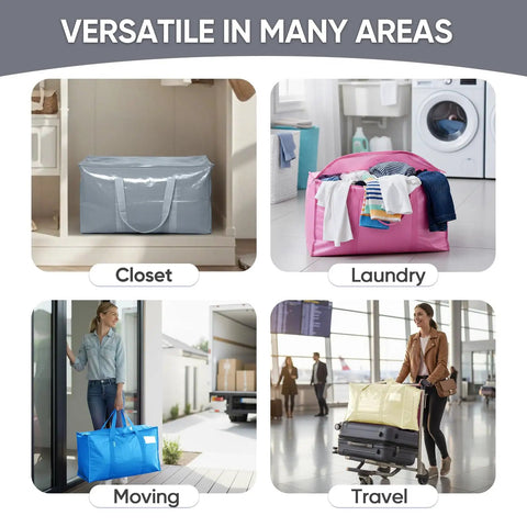 Extra Large Moving Bags With Zippers And Handles Heavy Duty Waterproof Storage Bags for Closet, Laundry, Moving, Travel use